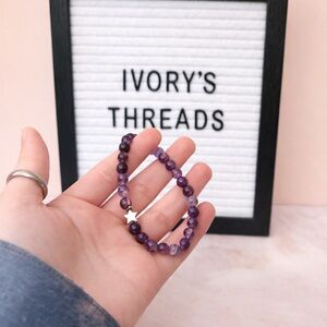 Amethyst Bracelet with Star Charm